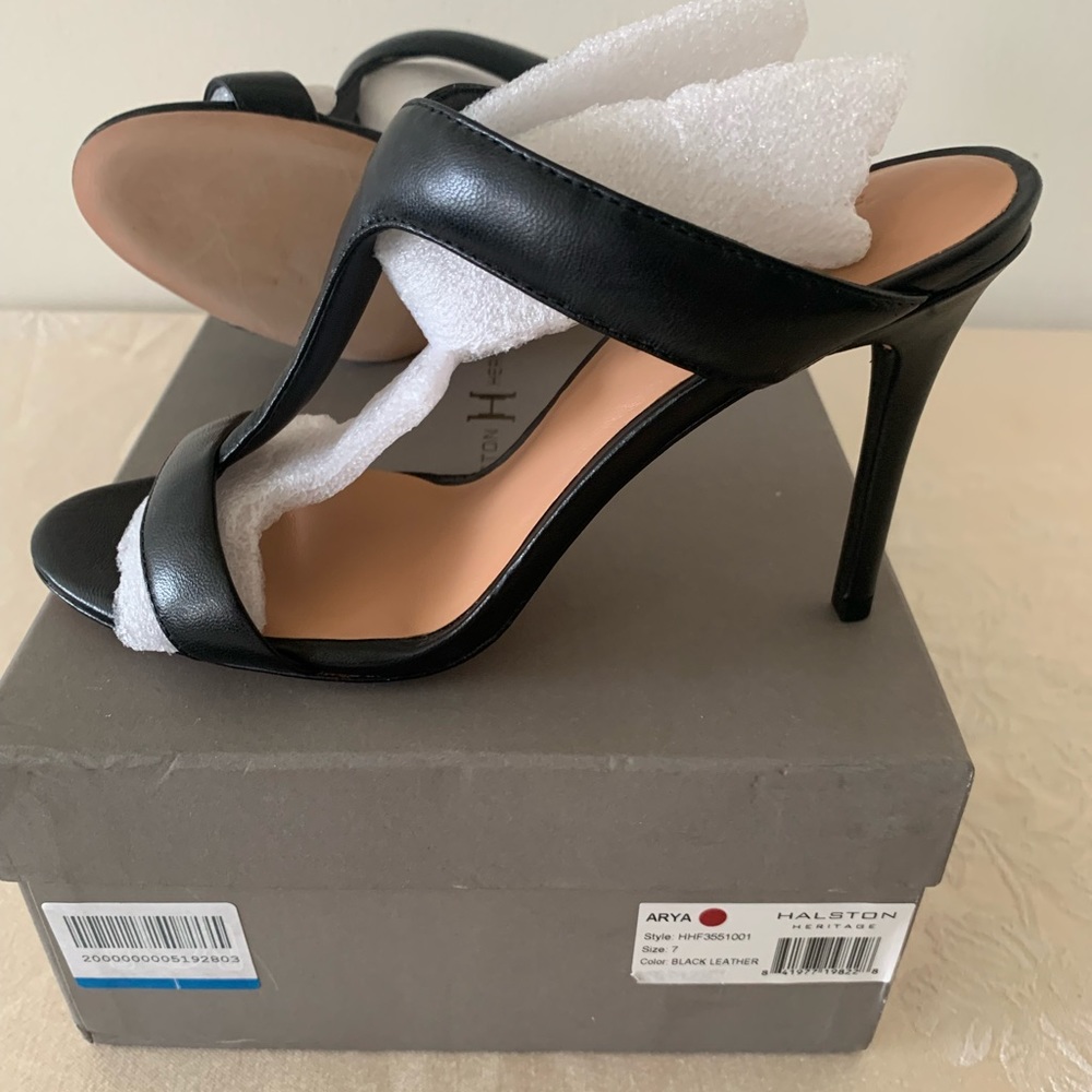 Halston Heritage Arya Black Leather Heels